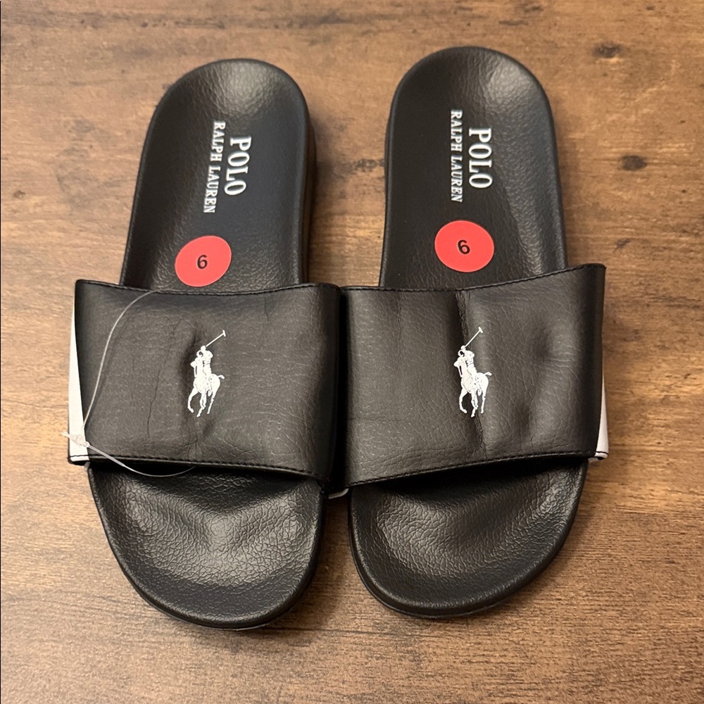 Polo by Ralph Lauren Black Slide Sandals